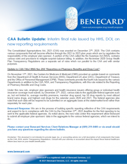 Capture CAA Reporting Requirement Update